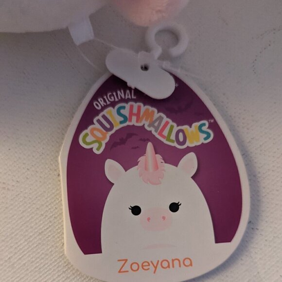 NWT 4" Zoeyana Boo! Halloween Unicorn Squishmallows Pink Plush Animal Whimsigoth - Picture 3 of 5